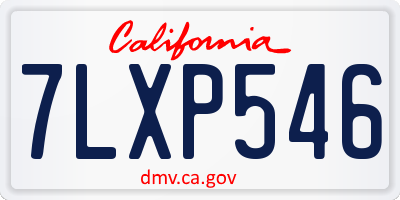 CA license plate 7LXP546