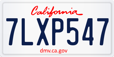 CA license plate 7LXP547