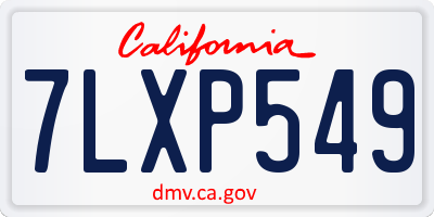 CA license plate 7LXP549