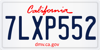 CA license plate 7LXP552