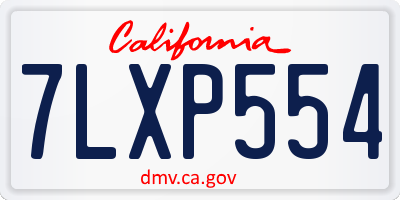 CA license plate 7LXP554
