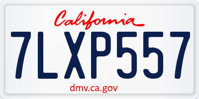 CA license plate 7LXP557