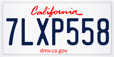 CA license plate 7LXP558