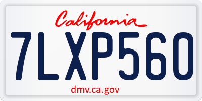 CA license plate 7LXP560