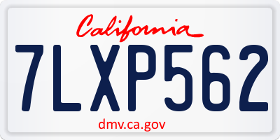 CA license plate 7LXP562