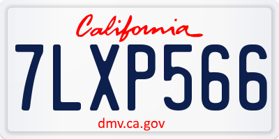 CA license plate 7LXP566