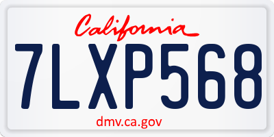 CA license plate 7LXP568