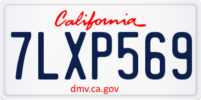 CA license plate 7LXP569