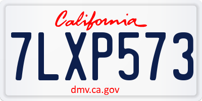CA license plate 7LXP573