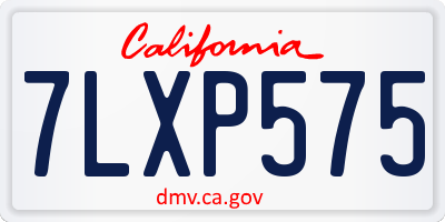 CA license plate 7LXP575