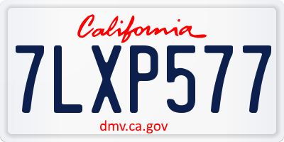 CA license plate 7LXP577