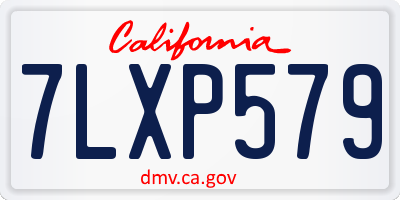 CA license plate 7LXP579