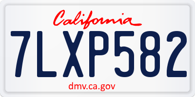 CA license plate 7LXP582
