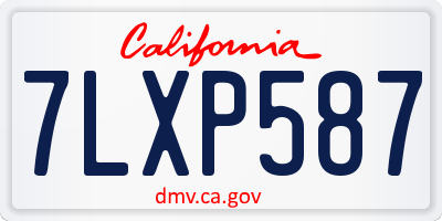 CA license plate 7LXP587