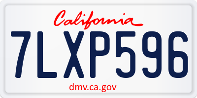 CA license plate 7LXP596