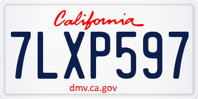 CA license plate 7LXP597