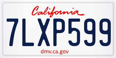 CA license plate 7LXP599