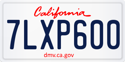 CA license plate 7LXP600