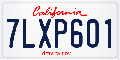 CA license plate 7LXP601