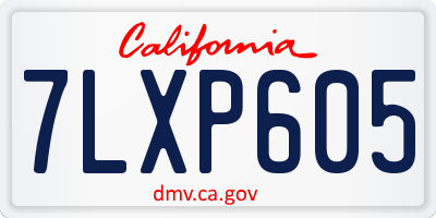 CA license plate 7LXP605