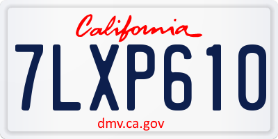 CA license plate 7LXP610
