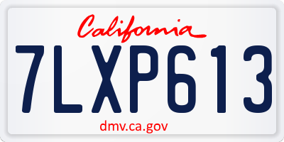 CA license plate 7LXP613