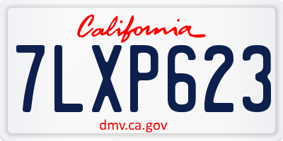 CA license plate 7LXP623