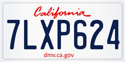 CA license plate 7LXP624