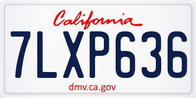 CA license plate 7LXP636
