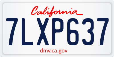 CA license plate 7LXP637