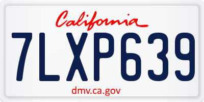 CA license plate 7LXP639
