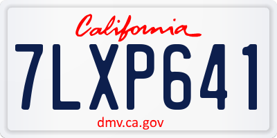 CA license plate 7LXP641