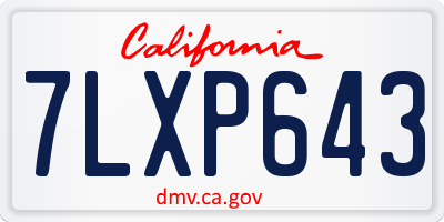 CA license plate 7LXP643