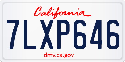 CA license plate 7LXP646