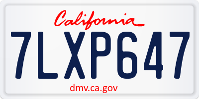 CA license plate 7LXP647