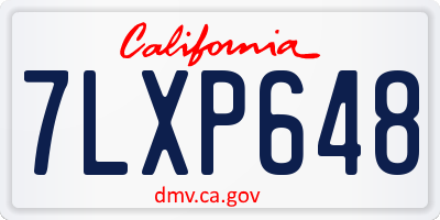 CA license plate 7LXP648