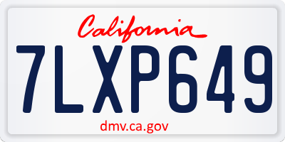 CA license plate 7LXP649