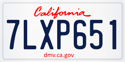 CA license plate 7LXP651