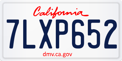 CA license plate 7LXP652