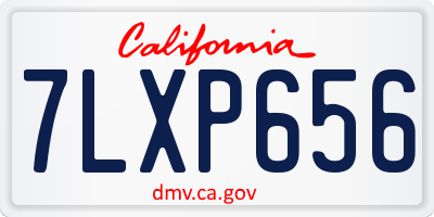 CA license plate 7LXP656
