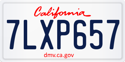 CA license plate 7LXP657