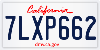 CA license plate 7LXP662