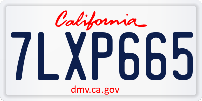 CA license plate 7LXP665