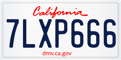 CA license plate 7LXP666