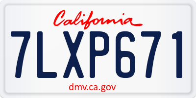 CA license plate 7LXP671