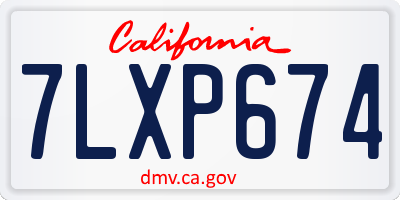 CA license plate 7LXP674