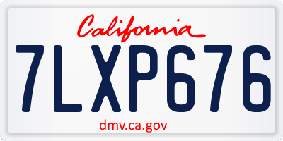 CA license plate 7LXP676
