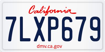 CA license plate 7LXP679