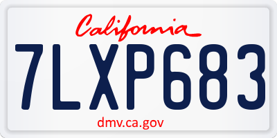 CA license plate 7LXP683