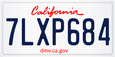 CA license plate 7LXP684